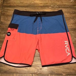 RVCA Blue/Orange Swim Trunks
